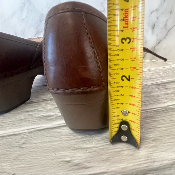 Dansko Savanna Flower Embossed Brown Leather Mary Jane Clog Shoe - Picture 7 of 16